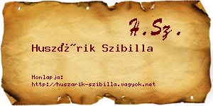 Huszárik Szibilla névjegykártya